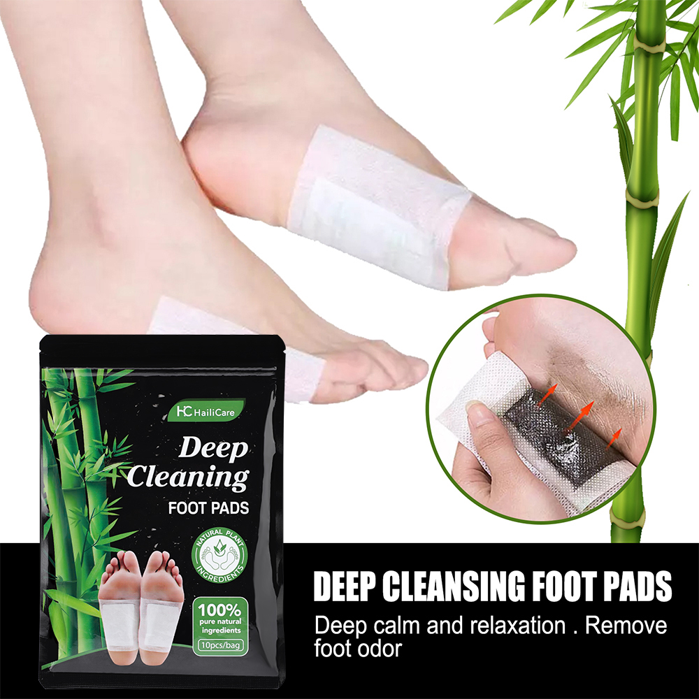 Detox Foot Patch - 10 buah Plester Kaki Arang Bambu